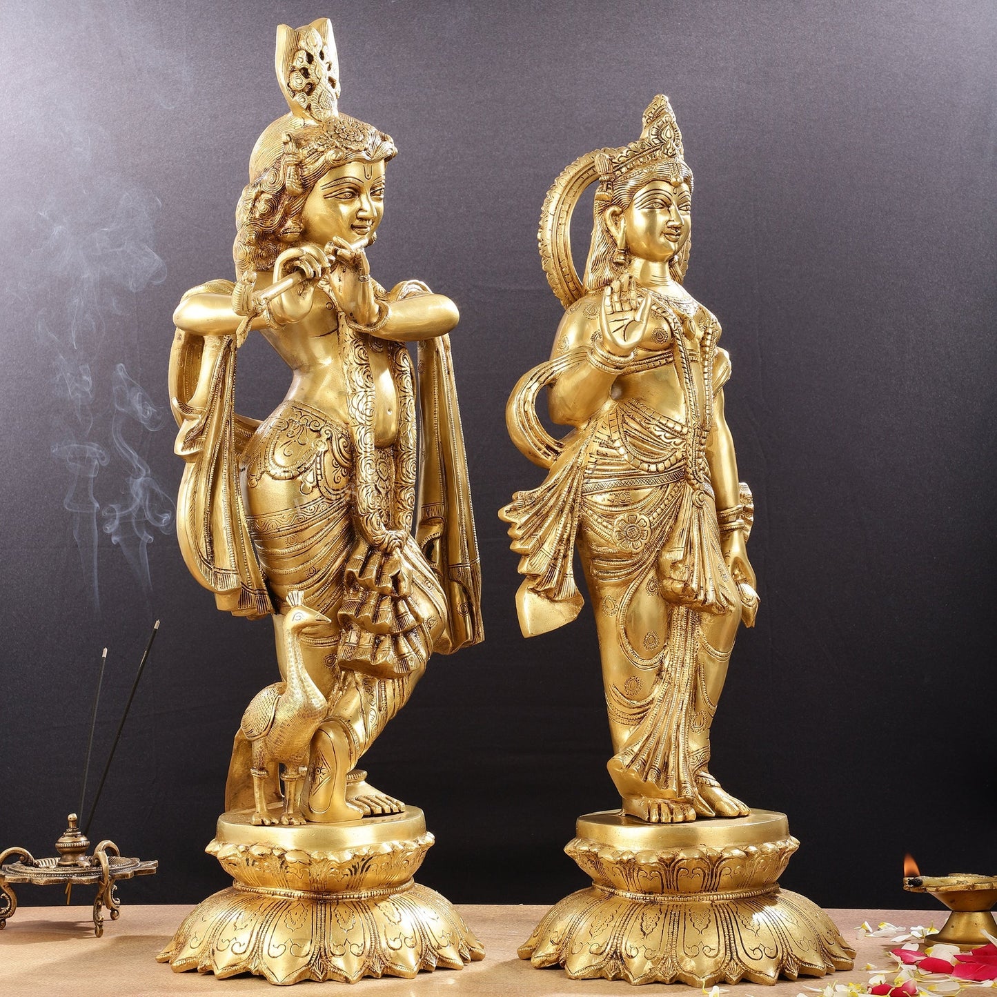 Pure Brass Radha Krishna idols 27 inch