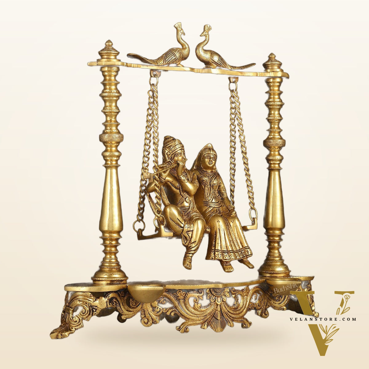 Pure Brass Radha Krishna Swing Jhoola 16"