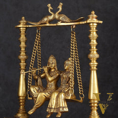 Pure Brass Radha Krishna Swing Jhoola 16"