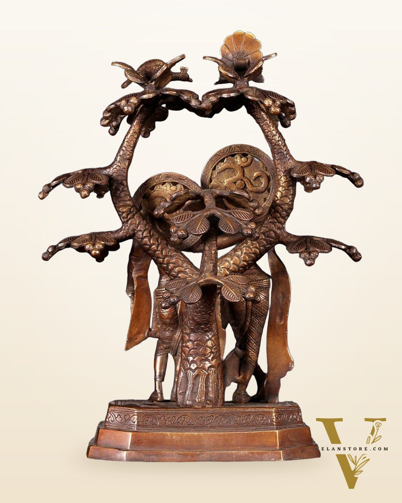 Pure Brass Radha krishna under tree idol 17 inch