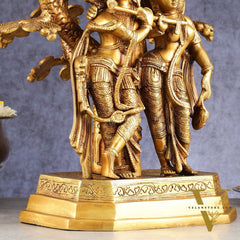 Pure Brass Radha krishna under tree idol 17 inch