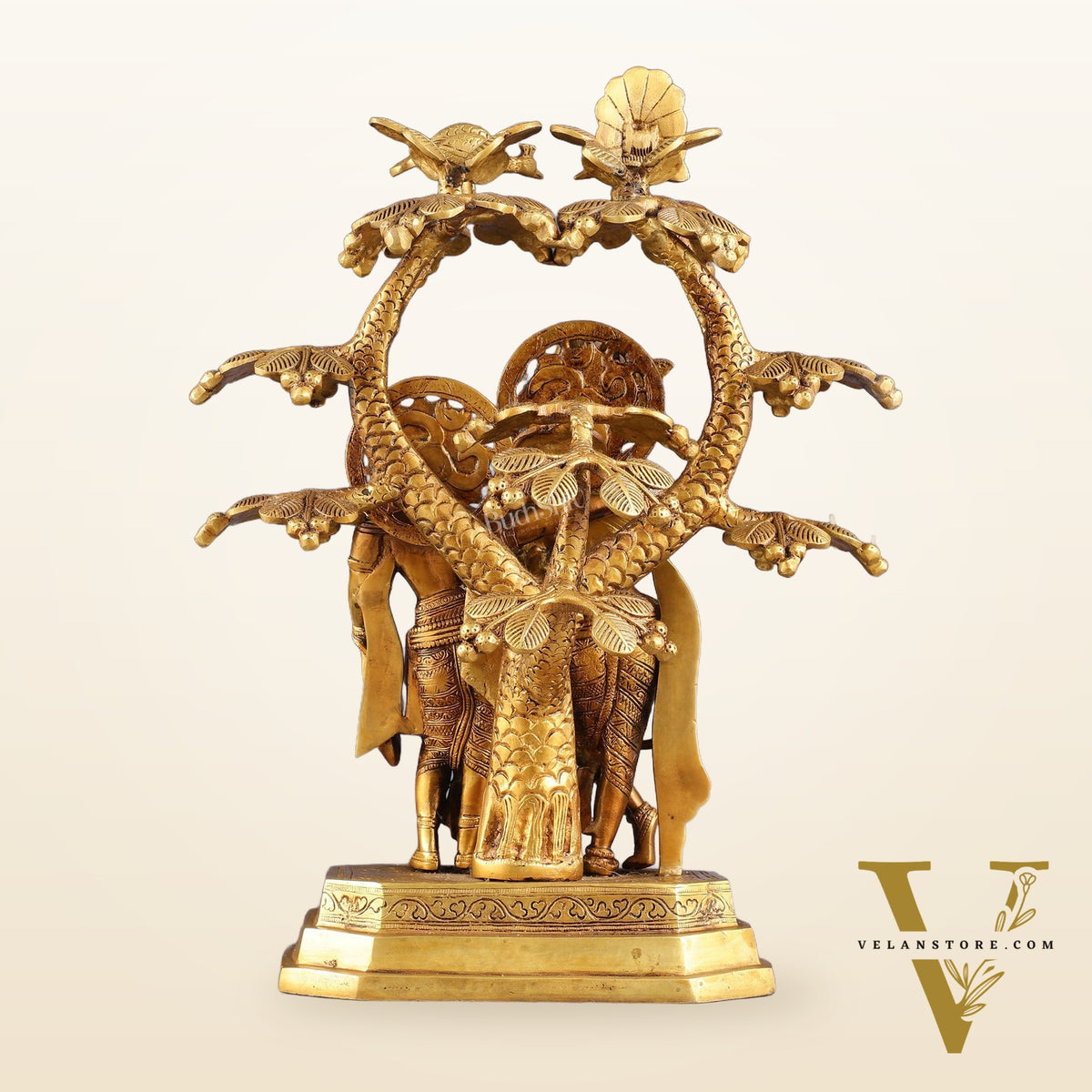 Pure Brass Radha krishna under tree idol 17 inch