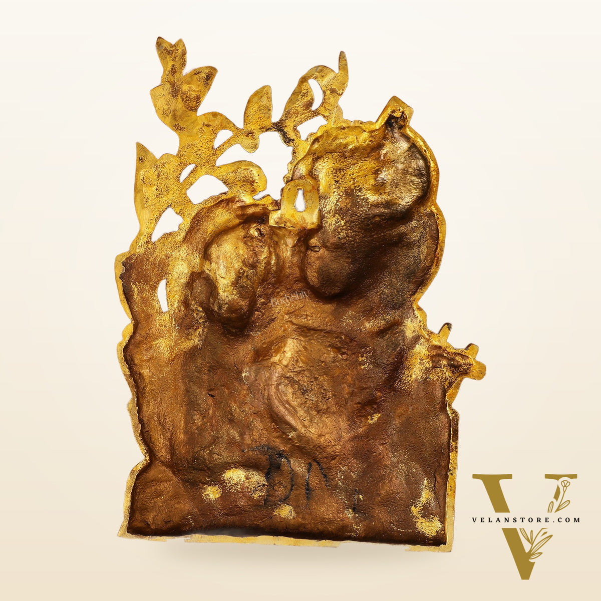 Pure Brass Radha Krishna Wall Hanging 14"