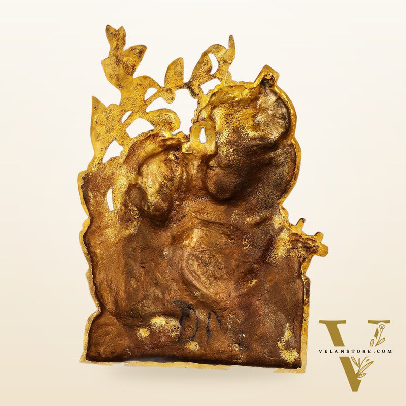 Pure Brass Radha Krishna Wall Hanging 14"
