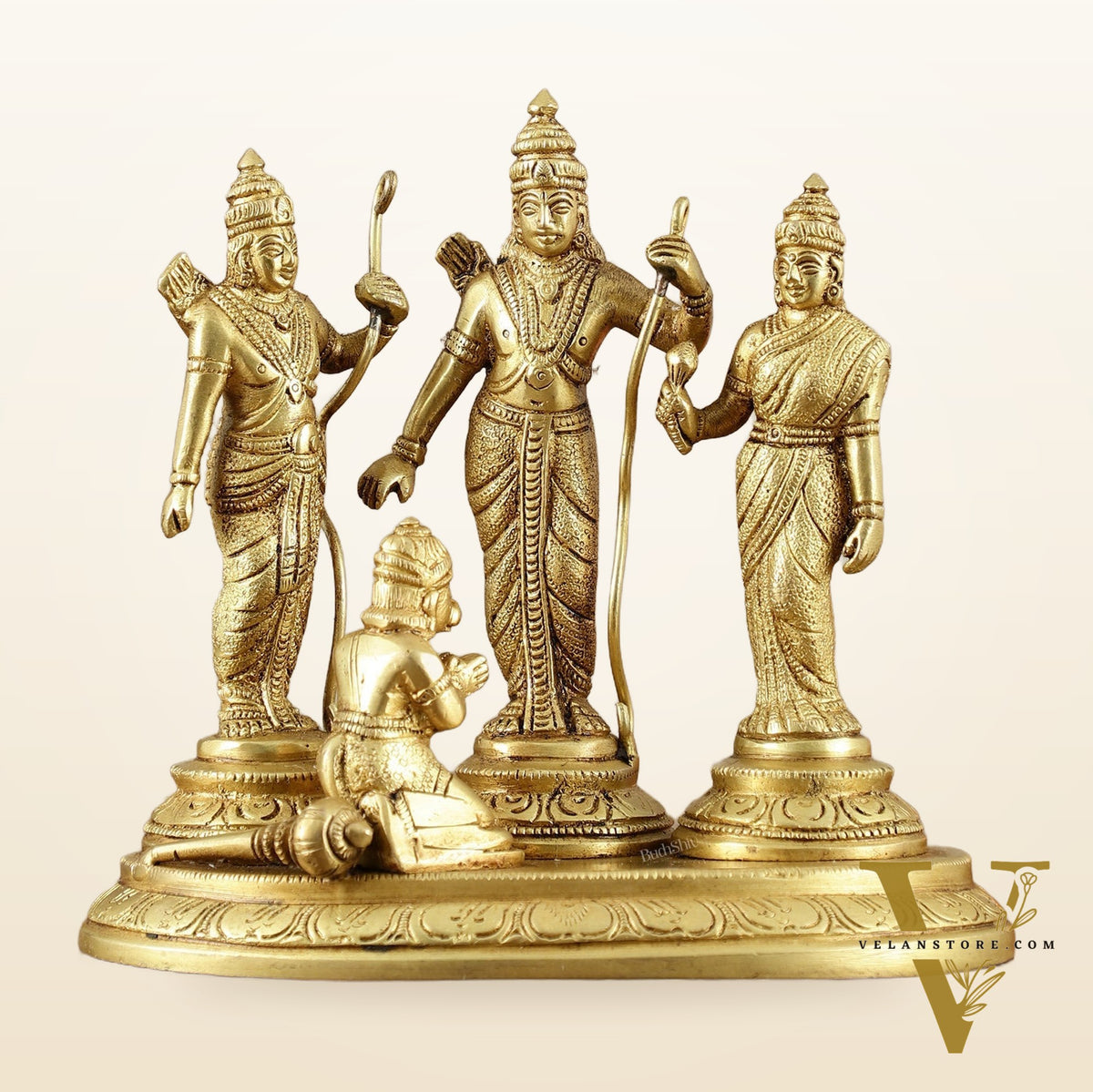 Pure Brass Ram Darbar Idol – matte Finish, 7" Height, 2 kg