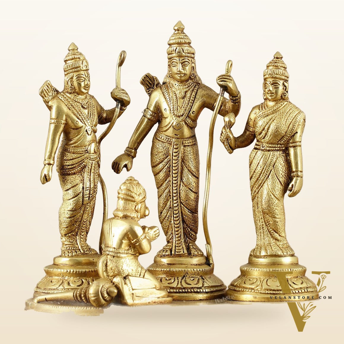 Pure Brass Ram Darbar Idol – matte Finish, 7" Height, 2 kg