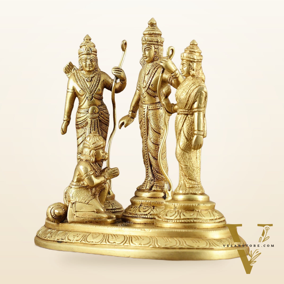 Pure Brass Ram Darbar Idol – matte Finish, 7" Height, 2 kg