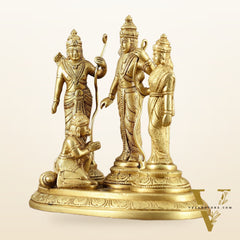 Pure Brass Ram Darbar Idol – matte Finish, 7" Height, 2 kg