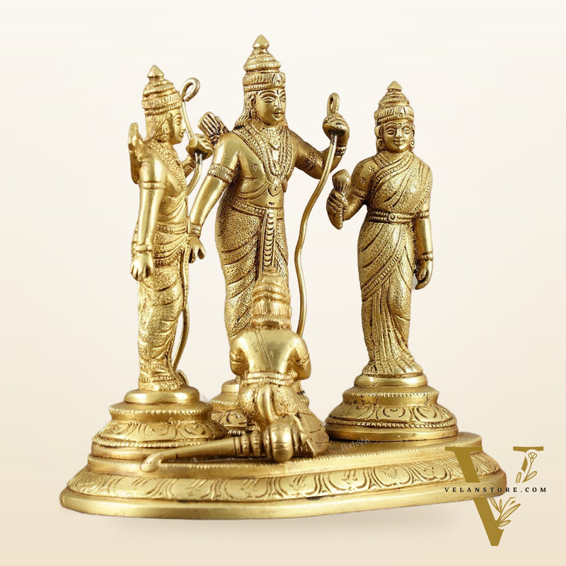 Pure Brass Ram Darbar Idol – matte Finish, 7" Height, 2 kg