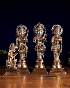 Pure Brass Ram Darbar Idol Set | Bleeding Brass Finish 13.5 inch