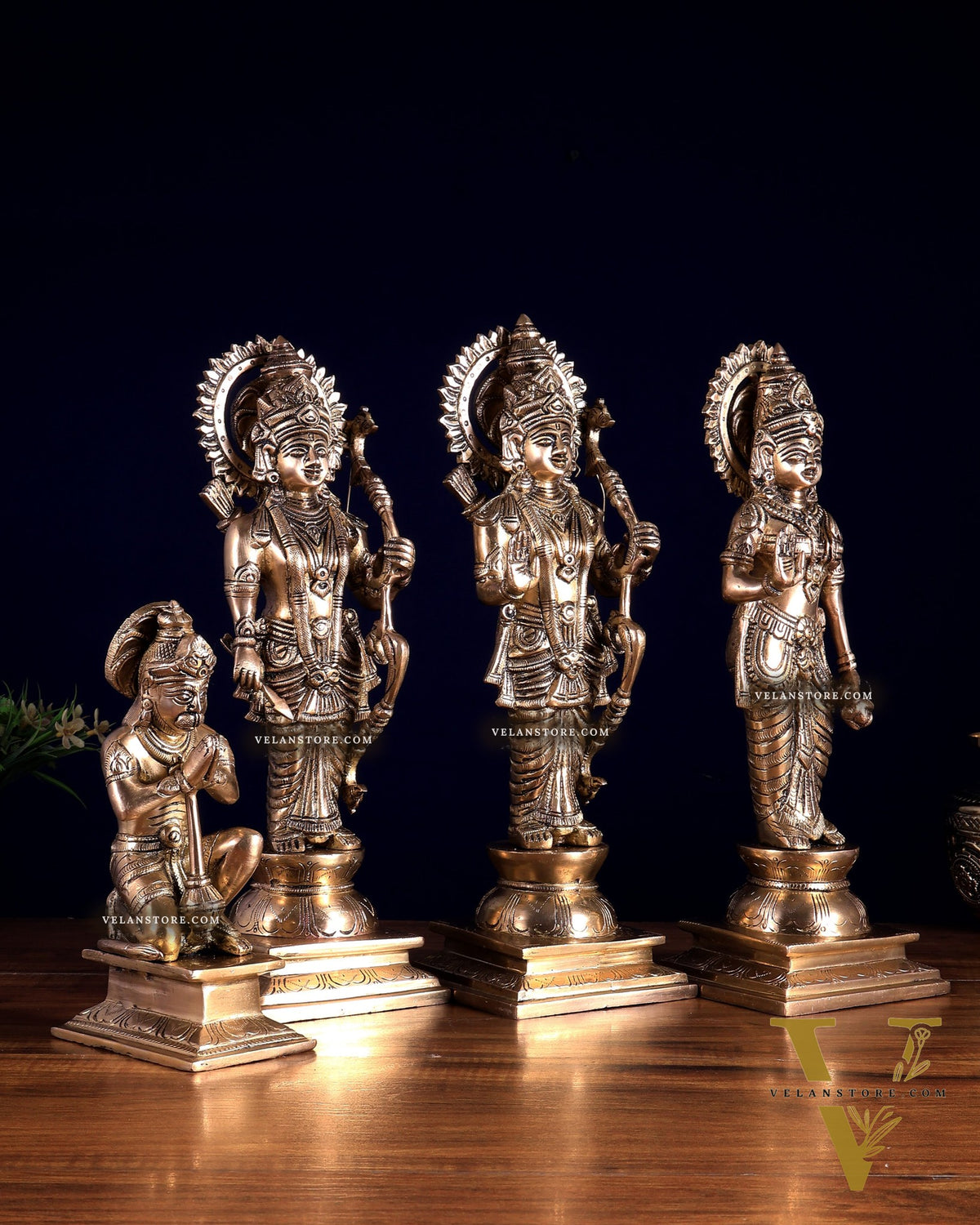 Pure Brass Ram Darbar Idol Set | Bleeding Brass Finish 13.5 inch