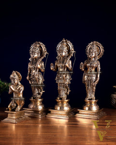 Pure Brass Ram Darbar Idol Set | Bleeding Brass Finish 13.5 inch