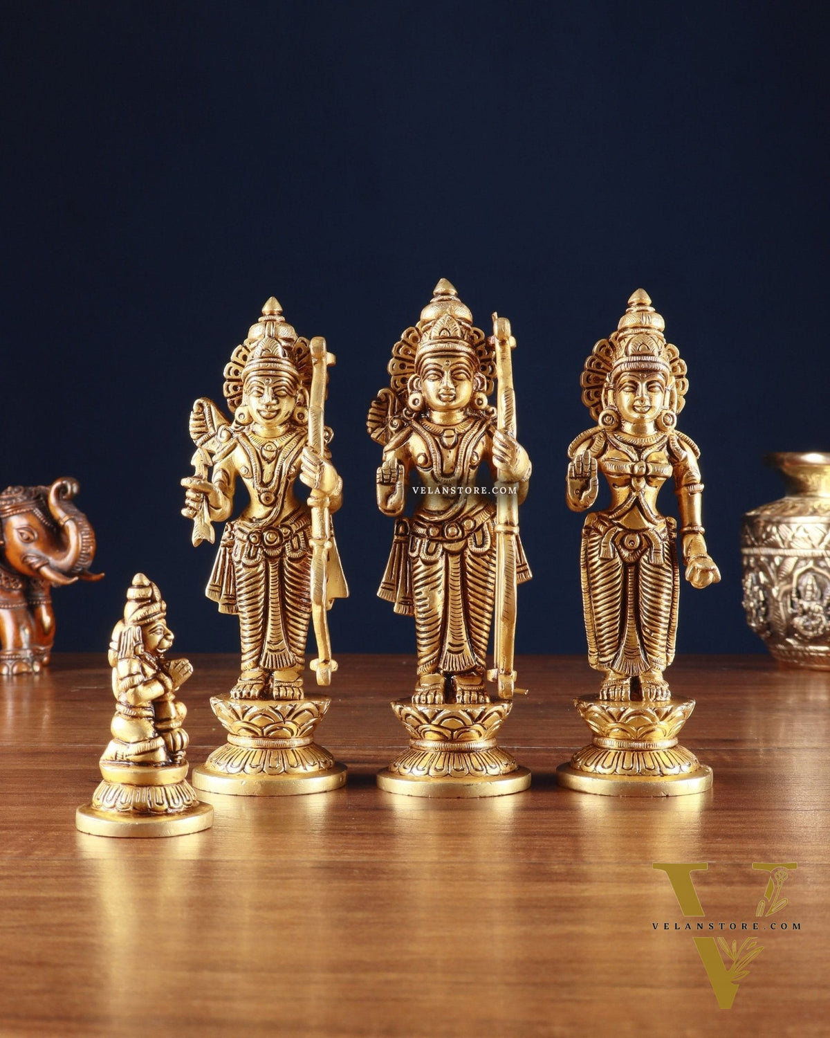 Pure Brass Ram Darbar Idols with Carvings – 7"
