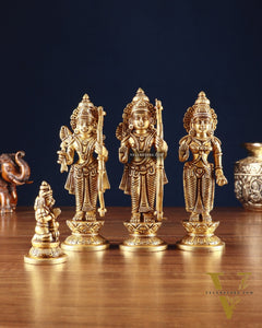 Pure Brass Ram Darbar Idols with Carvings – 7"