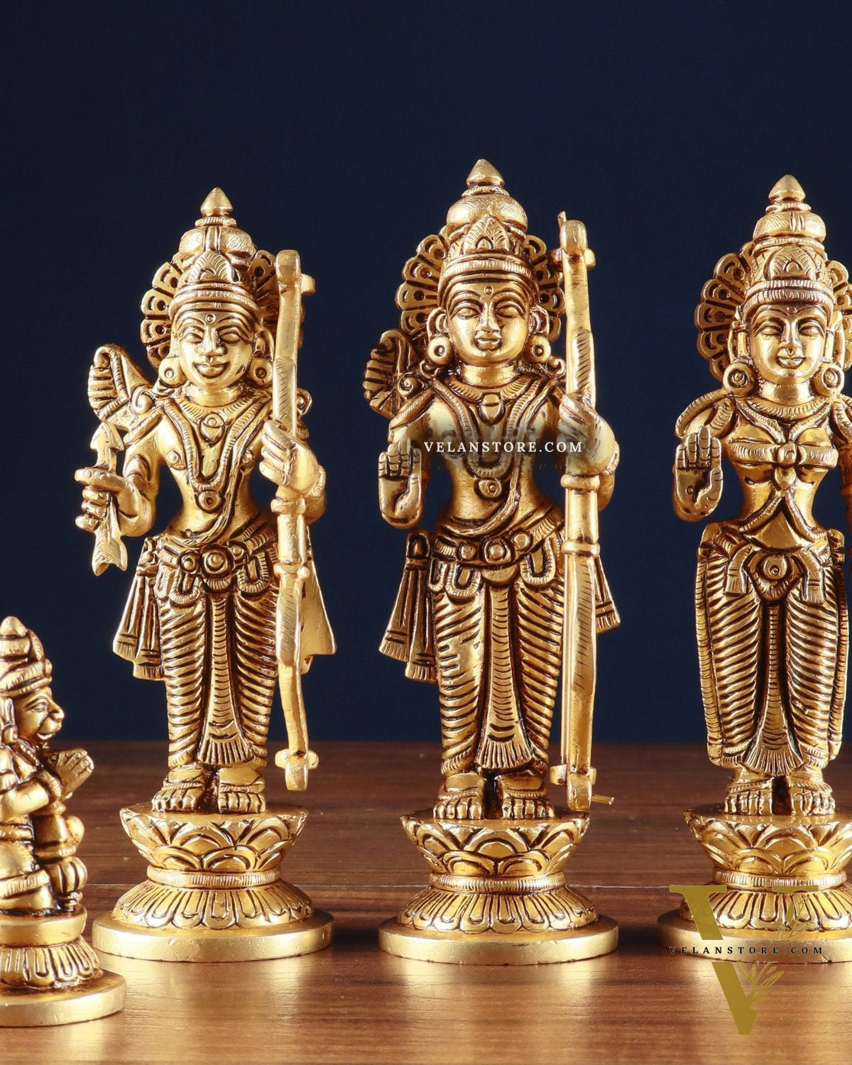 Pure Brass Ram Darbar Idols with Carvings – 7"