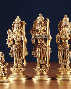Pure Brass Ram Darbar Idols with Carvings – 7"