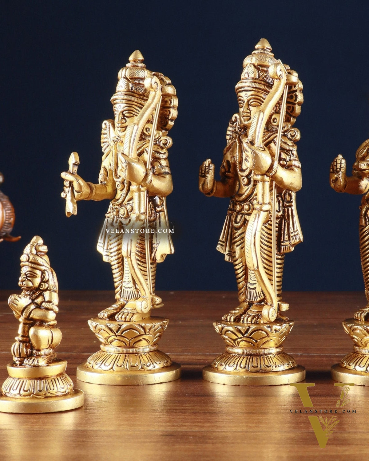 Pure Brass Ram Darbar Idols with Carvings – 7"