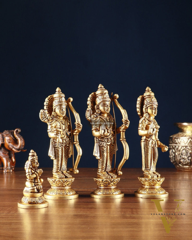 Pure Brass Ram Darbar Idols with Carvings – 7"