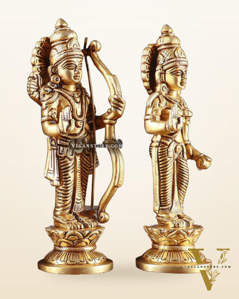 Pure Brass Ram Darbar Idols with Carvings – 7"