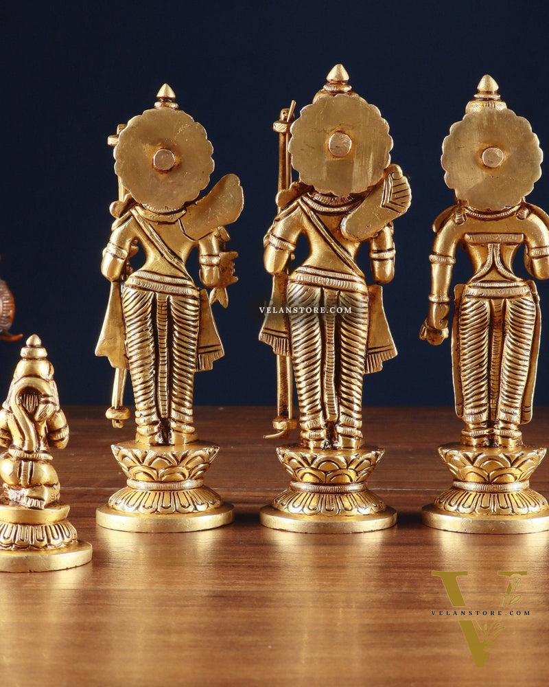 Pure Brass Ram Darbar Idols with Carvings – 7"
