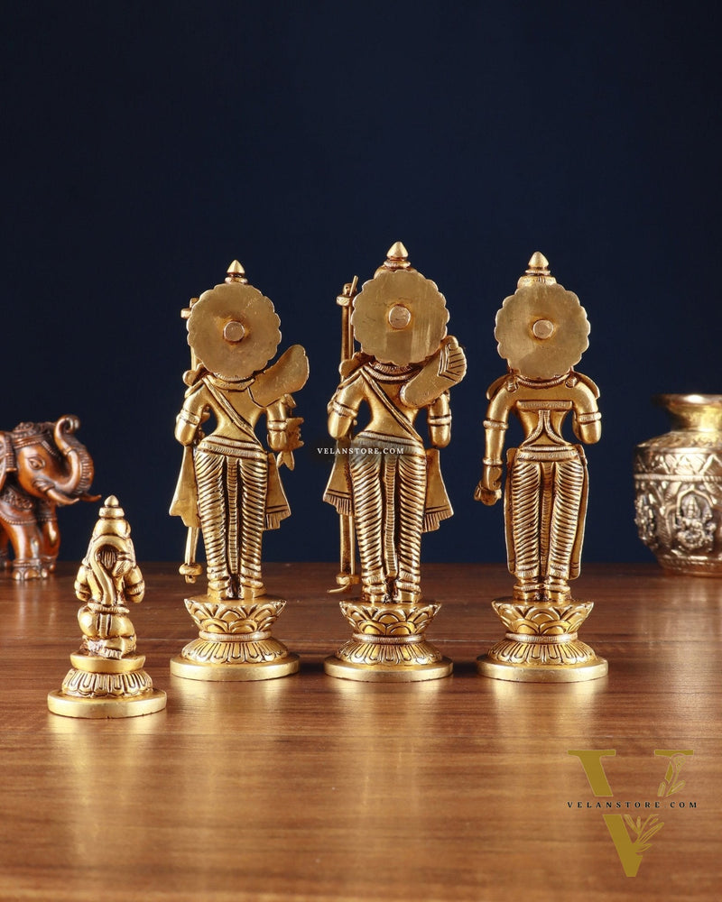 Pure Brass Ram Darbar Idols with Carvings – 7"