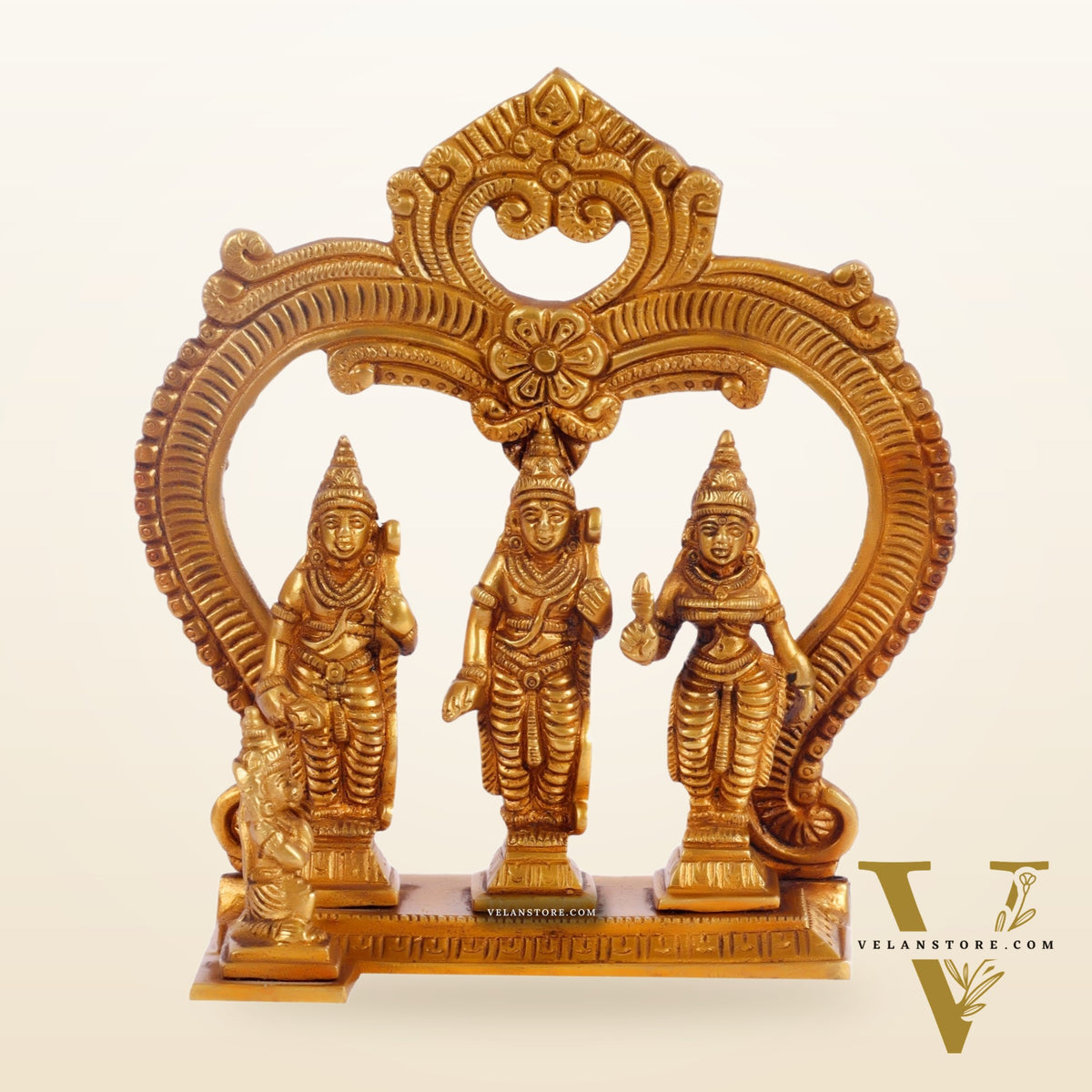 Pure Brass Ram Darbar - Perfect for Your Mandir - 6 Inch Height