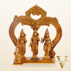 Pure Brass Ram Darbar - Perfect for Your Mandir - 6 Inch Height