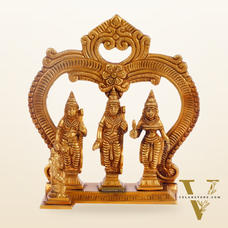 Pure Brass Ram Darbar - Perfect for Your Mandir - 6 Inch Height