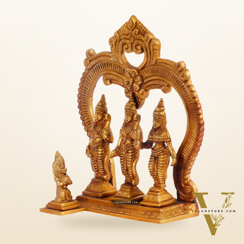 Pure Brass Ram Darbar - Perfect for Your Mandir - 6 Inch Height