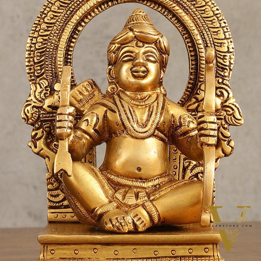 Pure Brass Ram Lalla Idol - 6.5 Inch | Exquisite Hindu God Statue