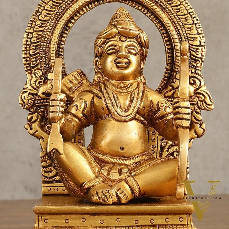Pure Brass Ram Lalla Idol - 6.5 Inch | Exquisite Hindu God Statue