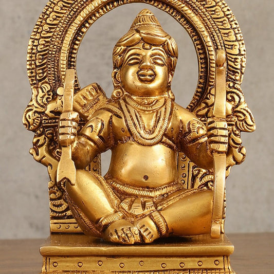 Pure Brass Ram Lalla Idol - 6.5 Inch | Exquisite Hindu God Statue