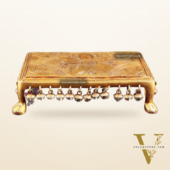 Pure Brass rectangular Chowki for God Idols 10.5 inch