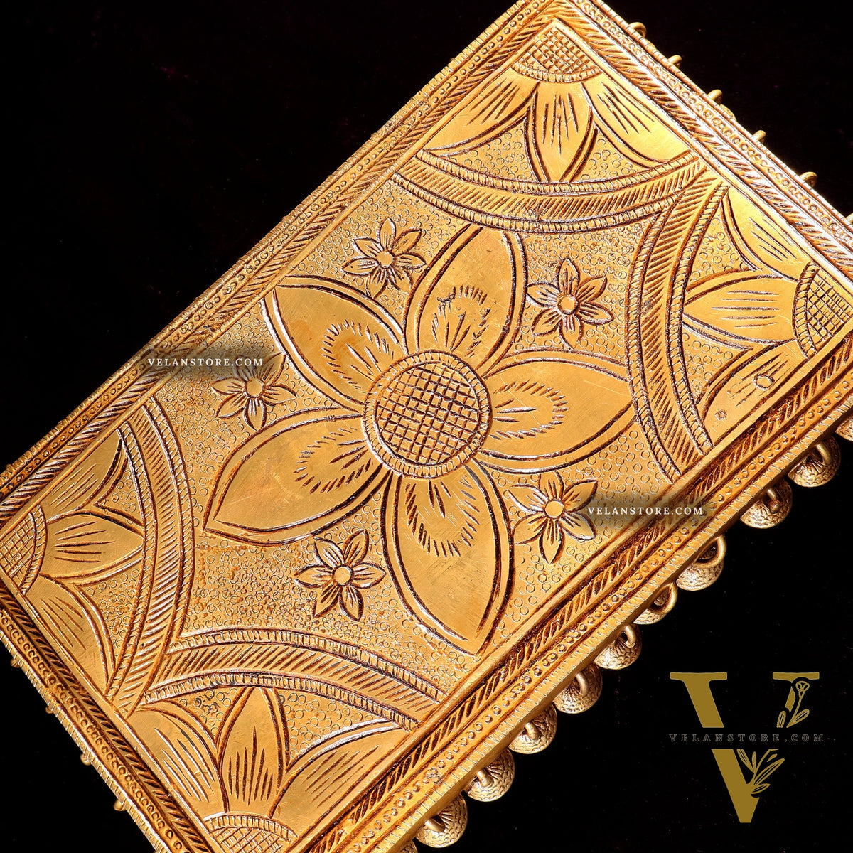 Pure Brass rectangular Chowki for God Idols 10.5 inch