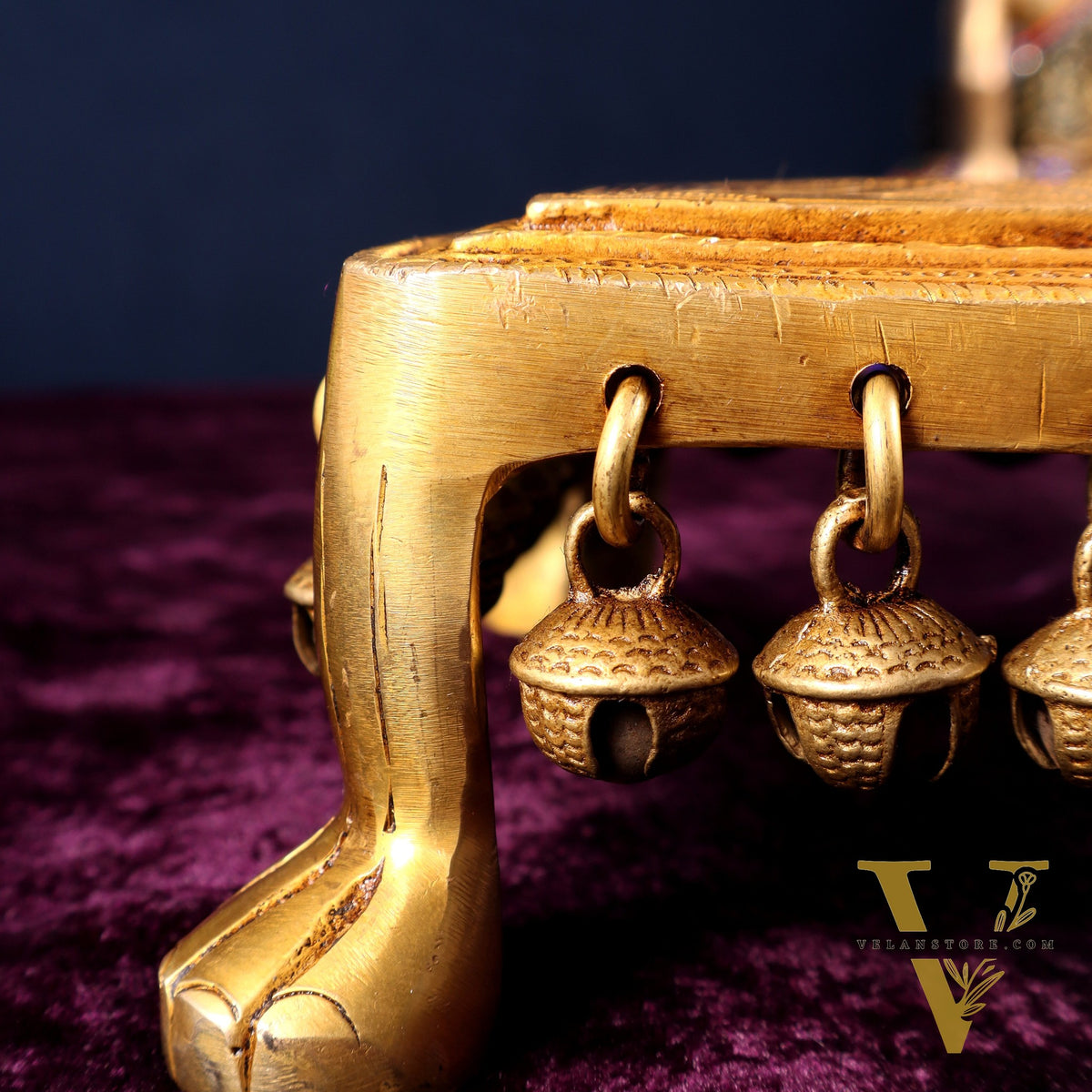 Pure Brass rectangular Chowki for God Idols 10.5 inch