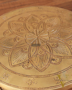Pure Brass Round Chowki for God Idols 10 inch