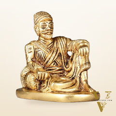 Pure Brass Royal Chhatrapati Shivaji Maharaj Statue - 3.5"