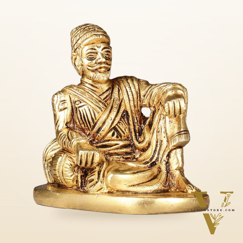 Pure Brass Royal Chhatrapati Shivaji Maharaj Statue - 3.5"