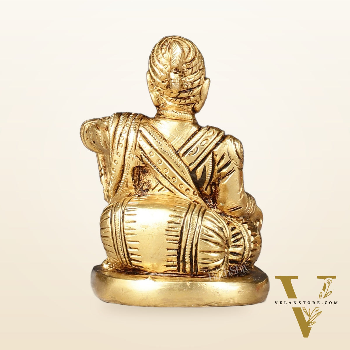 Pure Brass Royal Chhatrapati Shivaji Maharaj Statue - 3.5"
