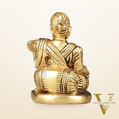 Pure Brass Royal Chhatrapati Shivaji Maharaj Statue - 3.5"