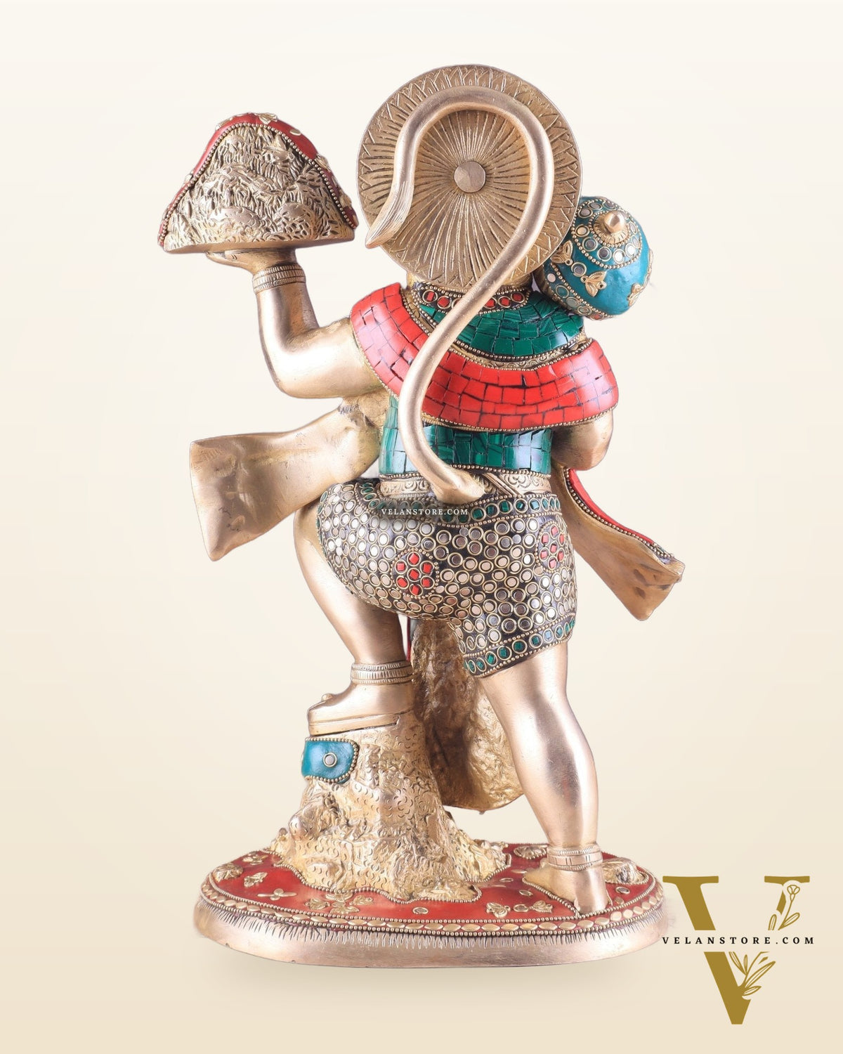 Pure Brass Sanjeevani Hanuman Idol – Large Size 15"