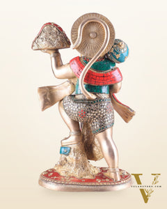 Pure Brass Sanjeevani Hanuman Idol – Large Size 15"