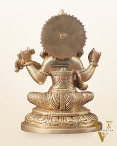 Pure Brass Saraswati Idol - 7.5" Height