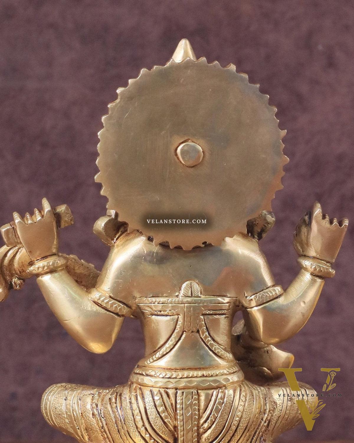 Pure Brass Saraswati Idol - 7.5" Height