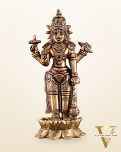 Pure Brass Satyanarayan Vishnu Idol - 6 inch