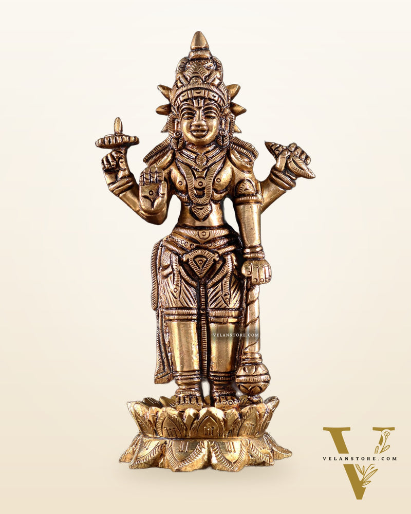 Pure Brass Satyanarayan Vishnu Idol - 6 inch