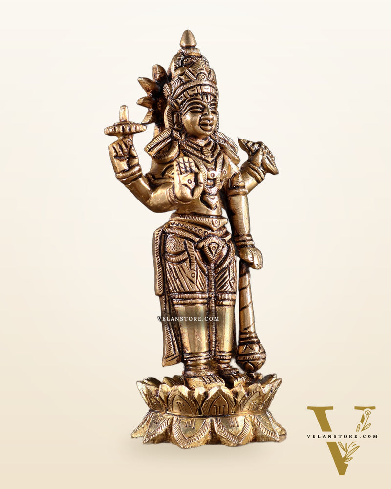 Pure Brass Satyanarayan Vishnu Idol - 6 inch