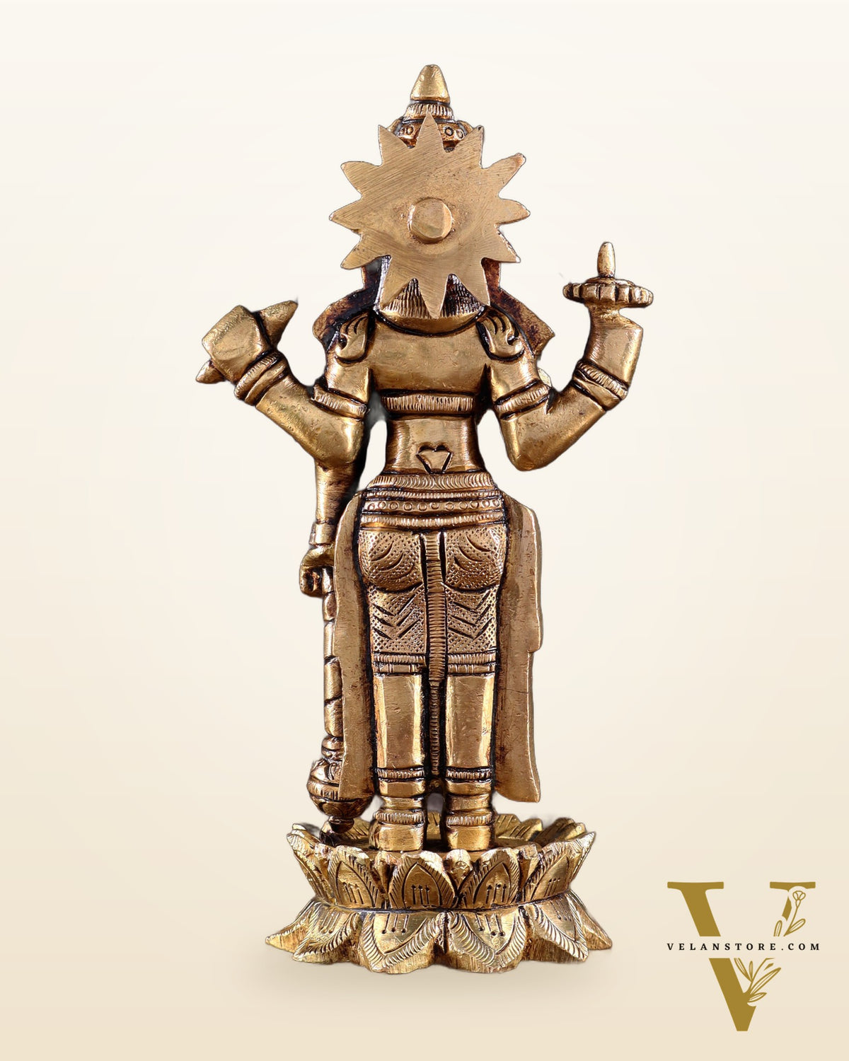 Pure Brass Satyanarayan Vishnu Idol - 6 inch