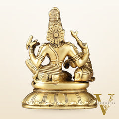 Pure Brass seated Ardhanarishwara with nandi idol 5"