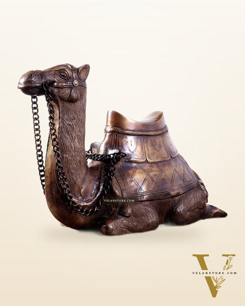 Pure Brass Seated Camel Statue – Vastu Approved Décor for Home or Office
